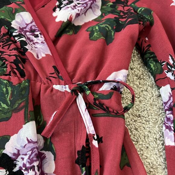 NWT Adam Levine Floral Hi-lo Dress Small 4 6 Wedding Guest Flowy Romantic NEW - Picture 8 of 16